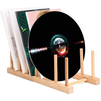 Çok Amaçlı Ahşap Vinil Plak Depolama Tutucusu Sergileme Standı Tabak Tabak Kase Bardak Kitap Tencere Kapak Kesme Tahtası Kurutma Rafı Raf