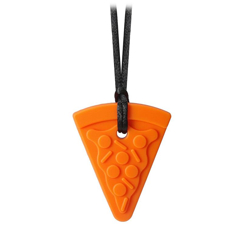 Baby Teether Pizza Ice Cream Shape Sensory Chew Necklace Silicone Teeth Glue For Teething Autism Biting Chewing Baby Care