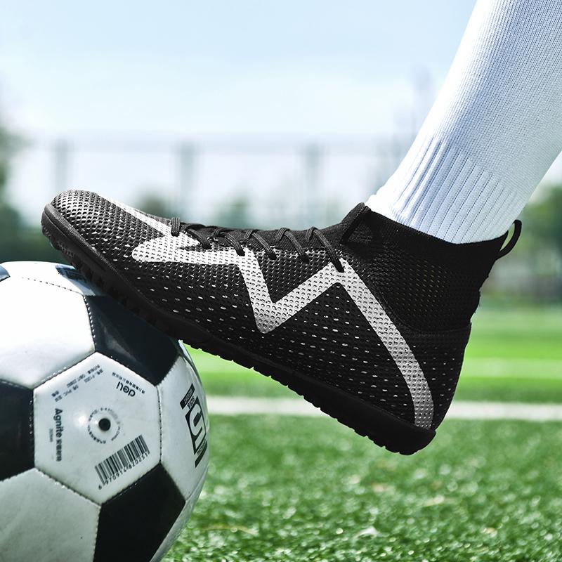 35-47 Hochwertige hochwertige Jugend-Fußballschuhe für Herren Broken Nails Herren-Schnürstiefel aus Gummi mit weichem Boden und großen Fußballschuhen