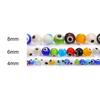 4/6/8 mm barevné kulaté korálky Evil Eye Volné lampové glazované skleněné korálky pro výrobu šperků