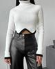 2024 Women's Hot-Selling High-Neck Irregular Hem Slim-Fit Sweater