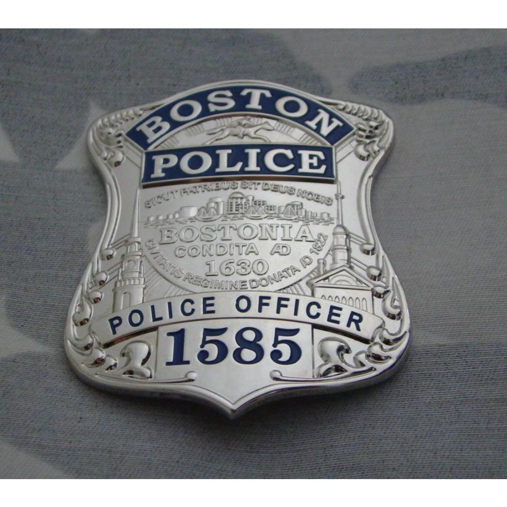 Metal Badge Boston Badge, Silver Solid Copper