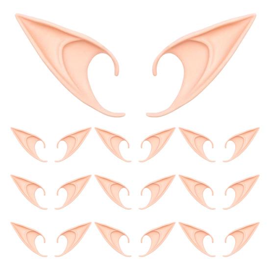 10 Pairs Fairy Pixie Elf Ears Soft Pointed Fairy Ears Party Cosplay Dress Up Costume for Halloween Elven Masquerade Makeup Accessories
