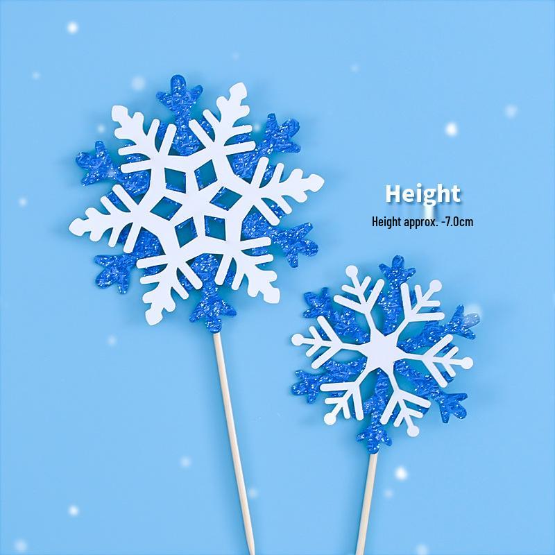 Frozen Princess Snowflake Cake Topper - Acrylic White Christmas Decoration for Baking and Birthdays