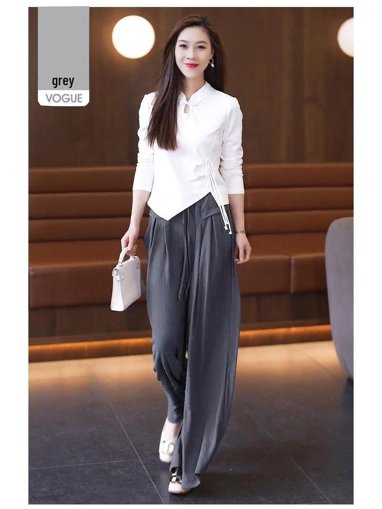 Women's Oversized Wide-Leg Drape Culottes – Spring/Summer Casual Lazy Pants