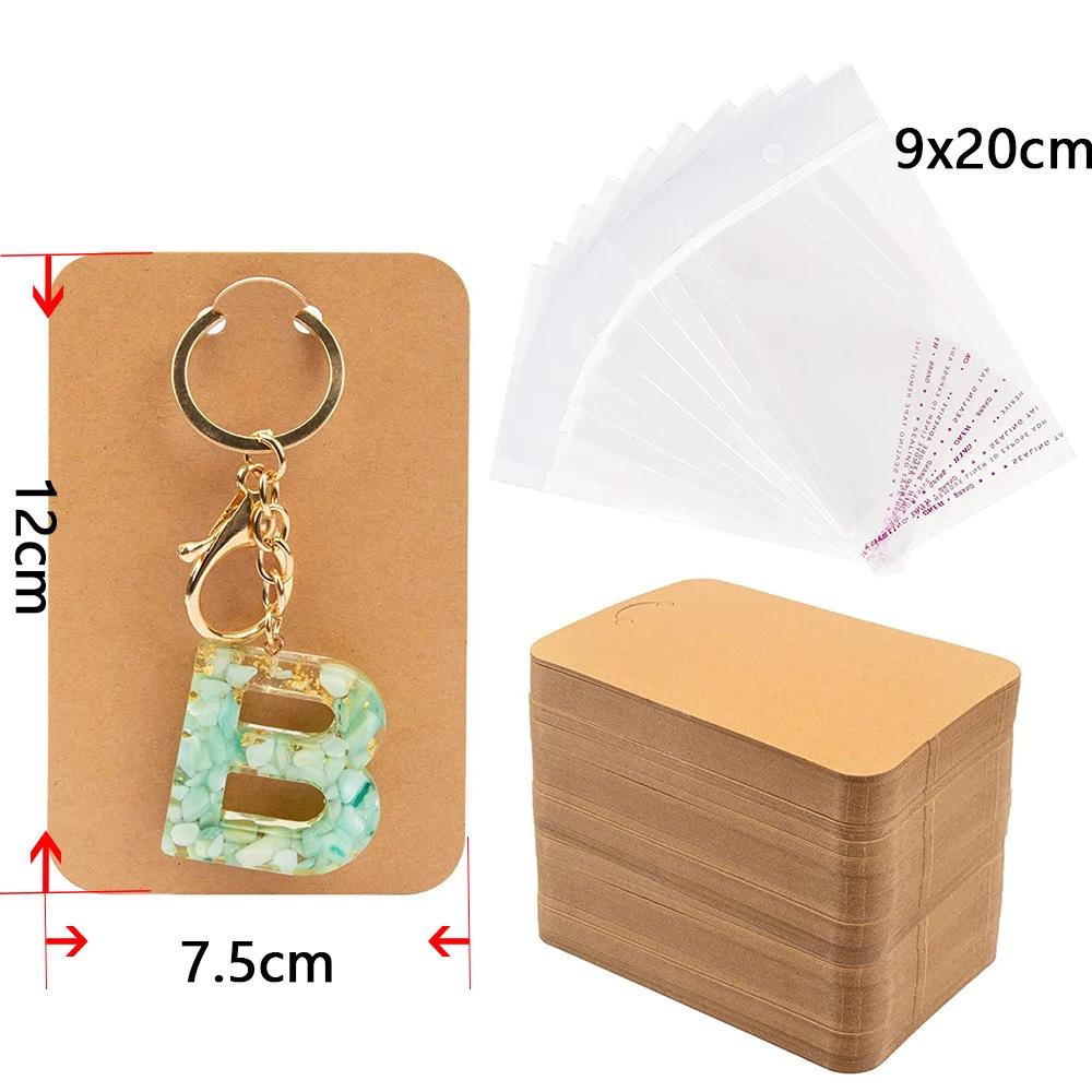 Kraftpapierkarte zur Schlüsselanhänger-Präsentation (7.5x12cm)