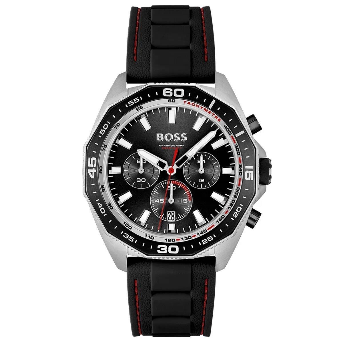 HUGO BOSS BOSS Montre Chronographe &agrave; Quartz pour Homme avec Bracelet en Silicone Noir - 1513969