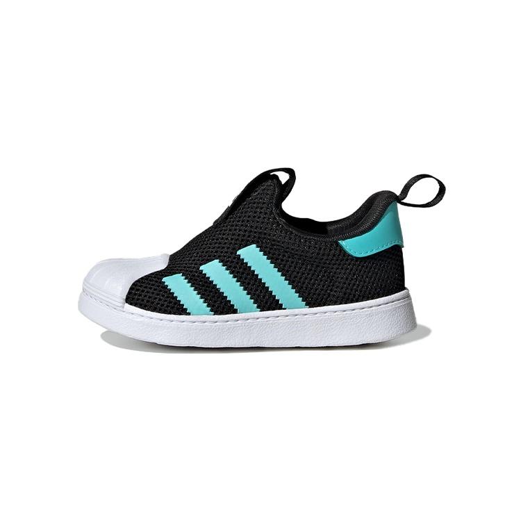 (TD) adidas Originals Superstar 360 Shoes Black Aqua Blue White Baby IF5915 EU 23
