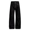 American retro original cow embroidered black jeans men's and women's niche splicing cleanfit versatile straight trousers