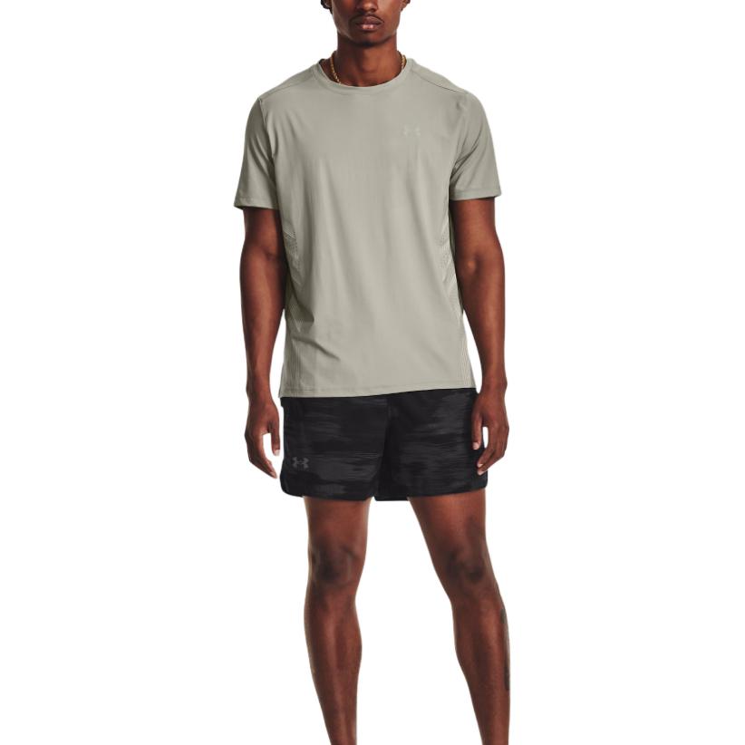 Under Armour Solid Loose Casual Crew Neck Short Sleeve T-Shirt Men Tops Gray-Green 1376518-504