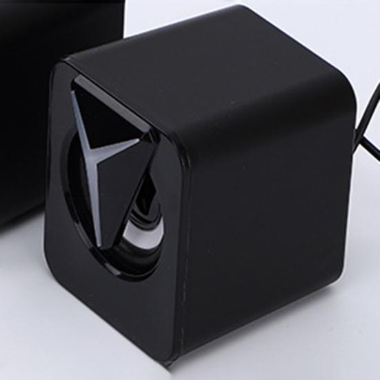 1 Pair Small USB Speaker Sound Box with RGB Light Virtual Surround Sound Computer Laptop Speaker Portable Mini Loudspeaker