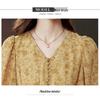 Floral V-Neck Long Sleeve Dress - Liu Yifei Inspired