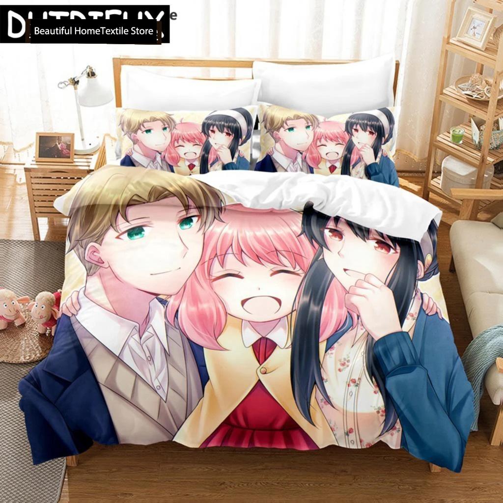 Spy X Family 3D Anime Duvet Cover Sets Pillowcases For Boys Gift Polyester Single Twin Queen King Anya Forger Bedding Set