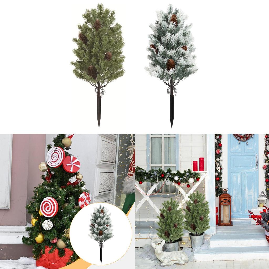 Artificial Christmas Tree Branch Topiary Tree Lifelike Fairy Garden Accessories Decoration Garden Stake for Patio Wedding