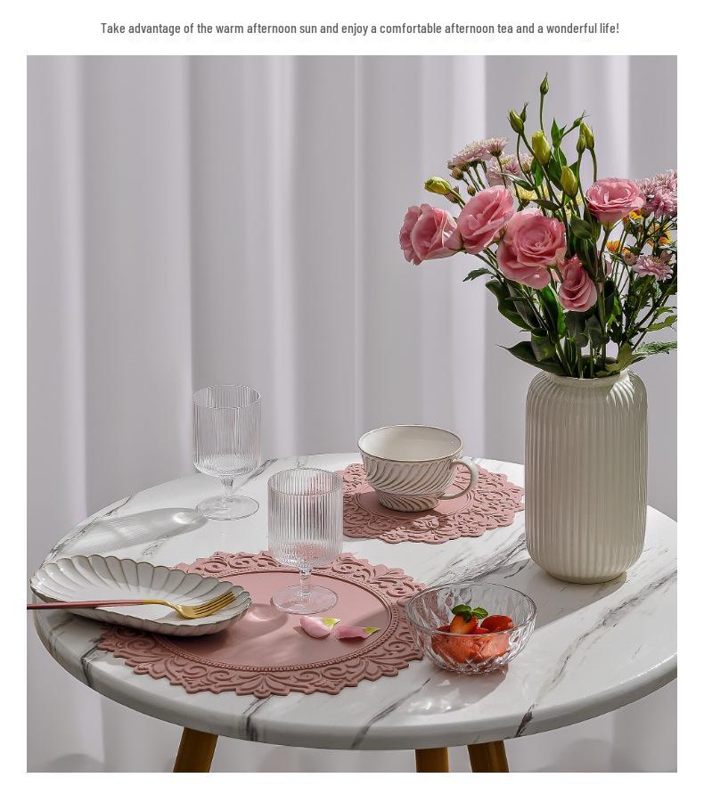 Nordic Silicone Embossed Lace Heat-Resistant Mat - Placemat, Teacup, Bowl, Pot, and Dinner Plate Accessory