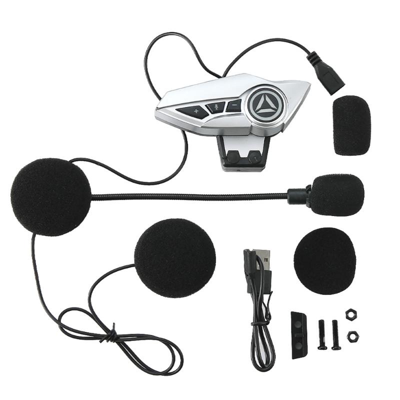 

Wireless Bluetooth-compatible Helmets Headset with Music Player Riding Headphone Noise Reduction Rechargeable Headphone 1 серебряный