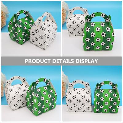50Pcs Football Shaped Treat Boxes Soccer Party Favor Containers Birthday Candy Packaging Gift Box Event Decoration Supply