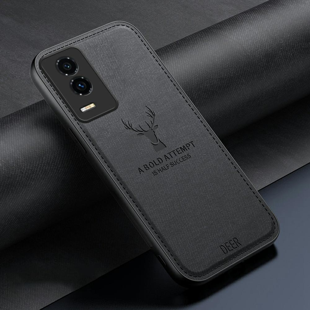 

For Honor GT Case Deer Pattern Cloth Texture PU+PC+TPU Phone Cover Grey