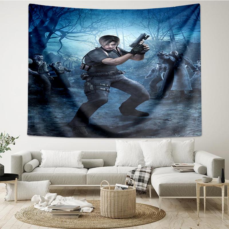 Resident-Evil Print Tapestry, Backdrop, Easy Setup, Ideal for Bedroom, Office & Living Room, with Aesthetic Wall Hanging Decor.