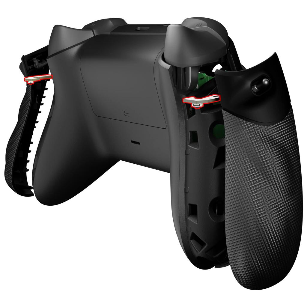 eXtremeRate Flexor Clicky Rubberized Side Rail Grip Trigger Stop Kit for Xbox Series X S Diamond Textured Ergonomic Trigger Stopper Handle Grip for