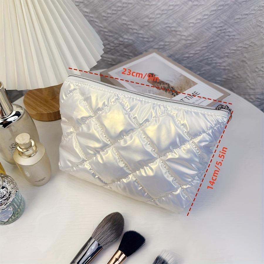 Waterproof Women Makeup Bag Travel Cosmetic Toiletry Storage Pouch Elegant Square Zipper Makeup Bag Case