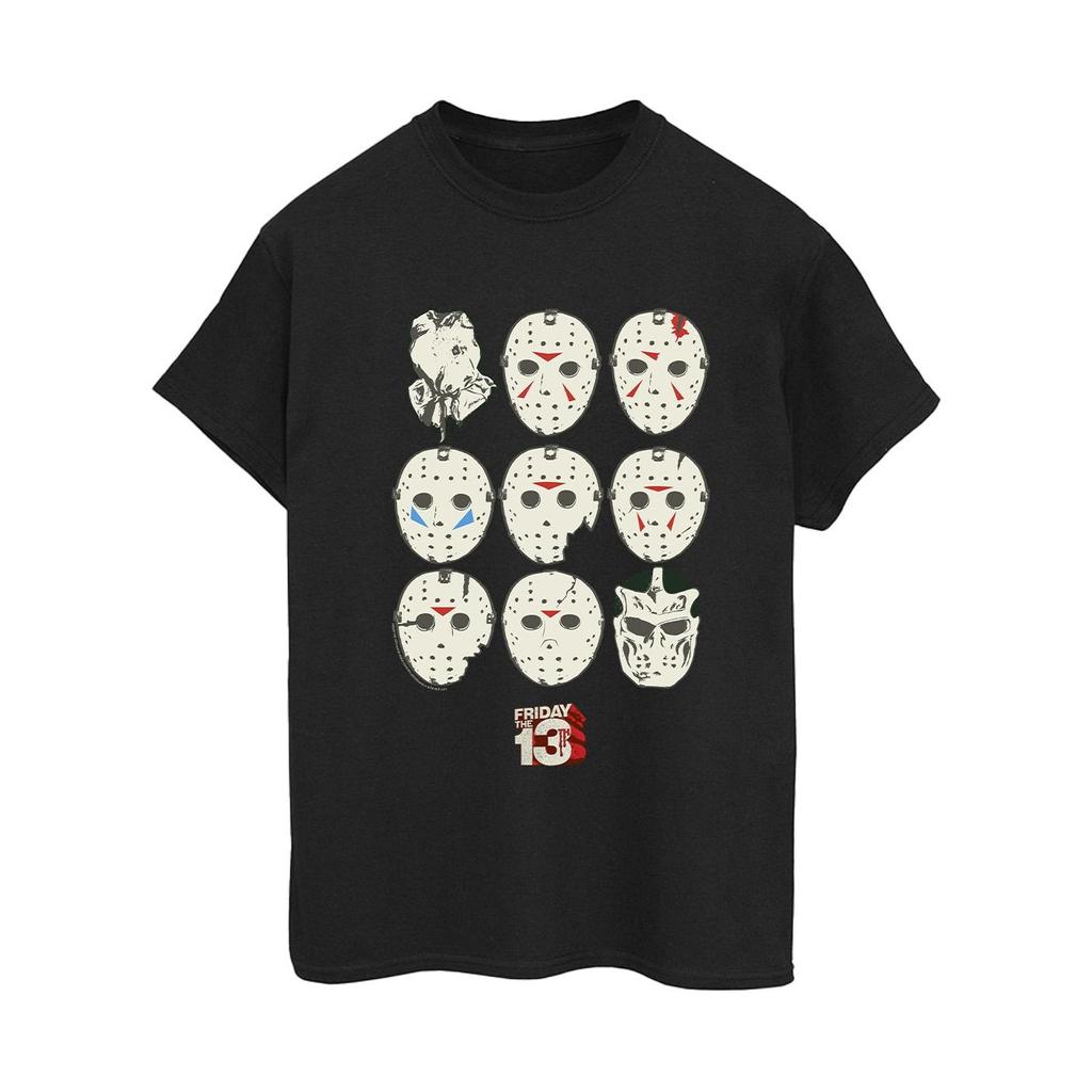 Friday The 13th Womens/Ladies Jason Masks Cotton Boyfriend T-Shirt
