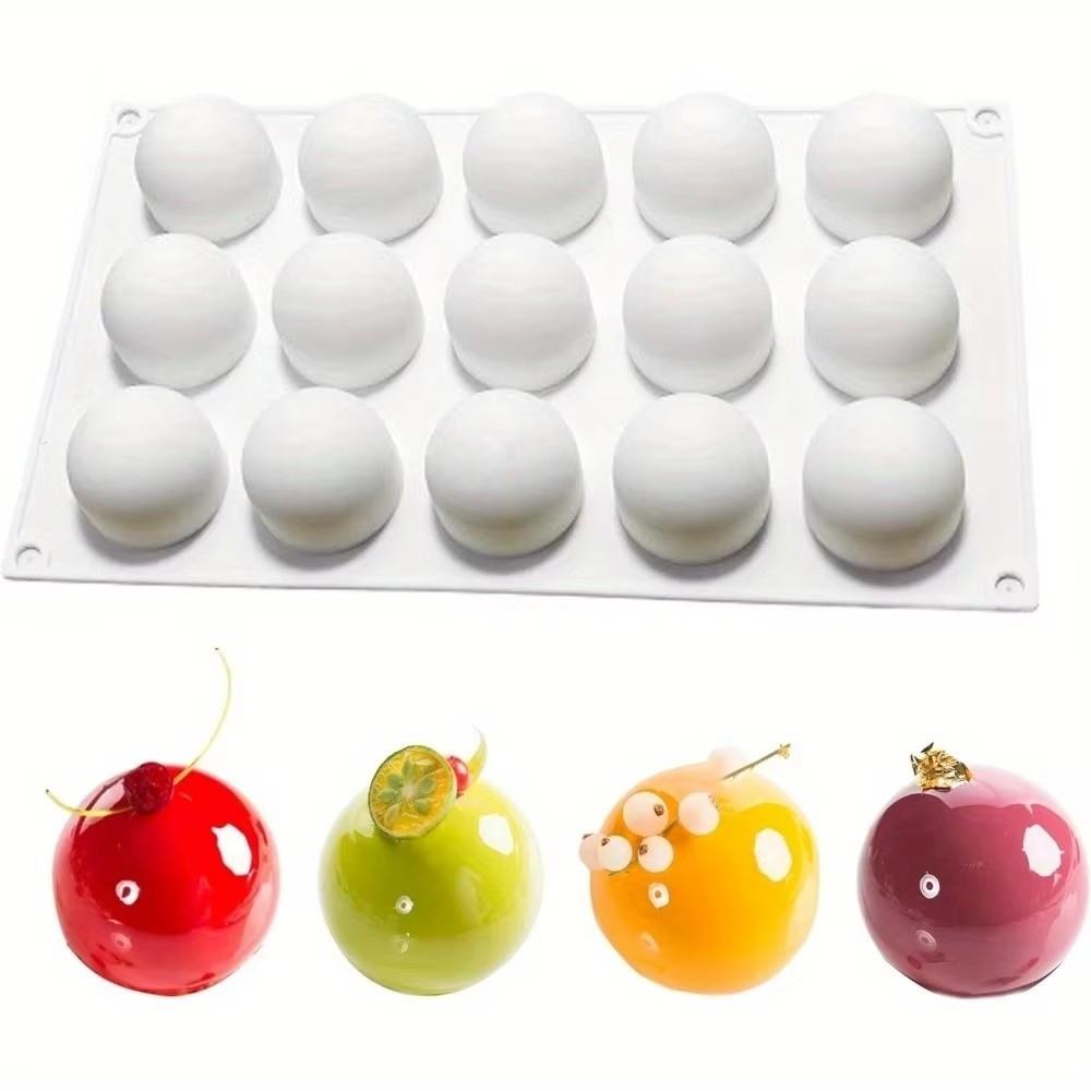 DIY Silicone Sphere Chocolate Mold Spherical-Shaped 3D Half Sphere Mold Dessert Candy Making