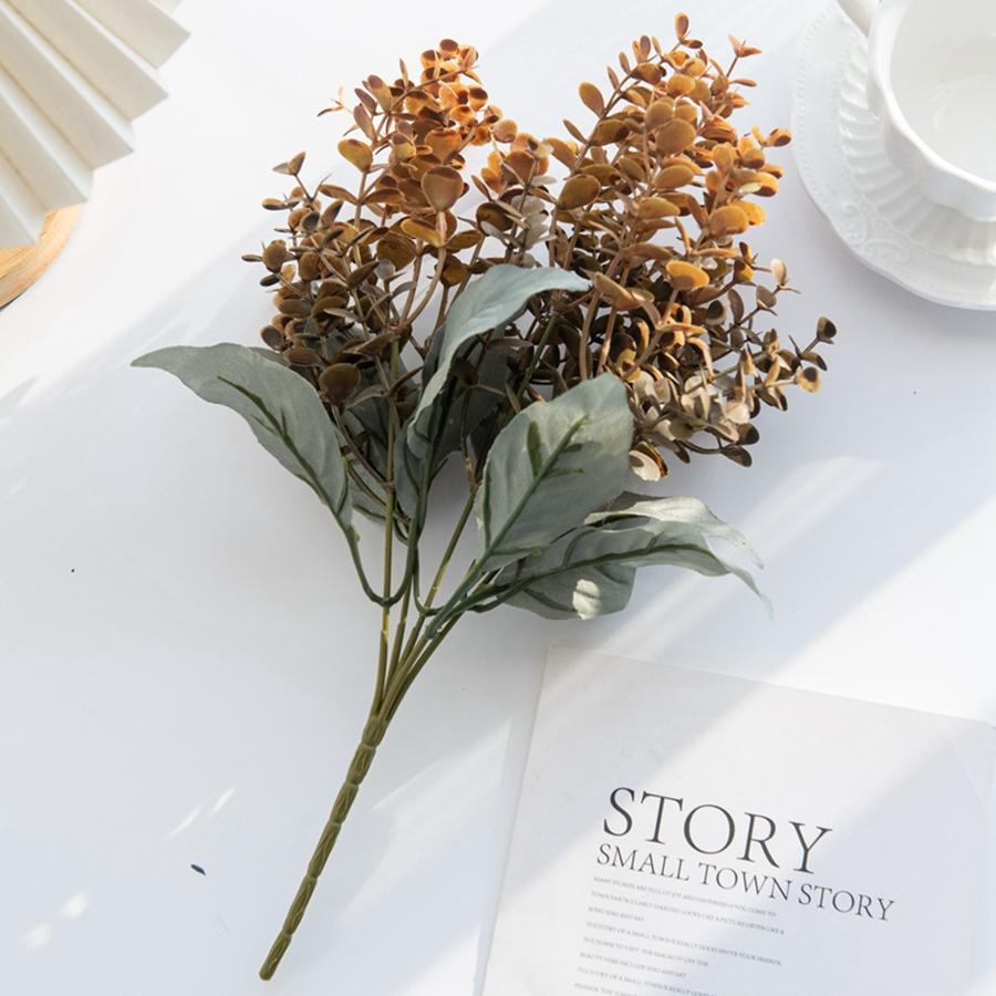 

Artificial trees plastic eucalyptus wedding banquet DIY craft Valentine wreath home decoration vase cake candy box accessories 1pc помаранчевий