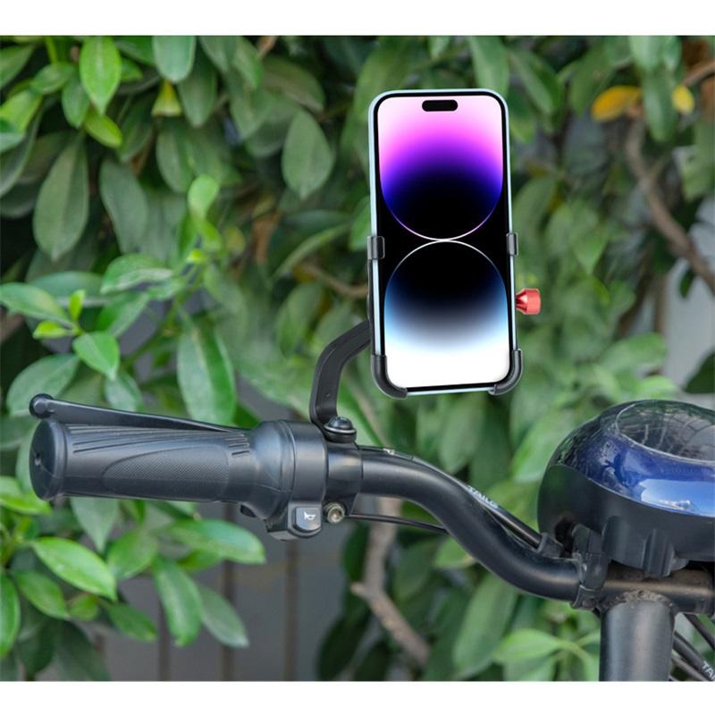 Fahrrad Handyhalterung Aluminiumlegierung Drehbar Vorne und Hinten Verstellbar Elektrofahrrad Handyhalterung Fahrradzubehör