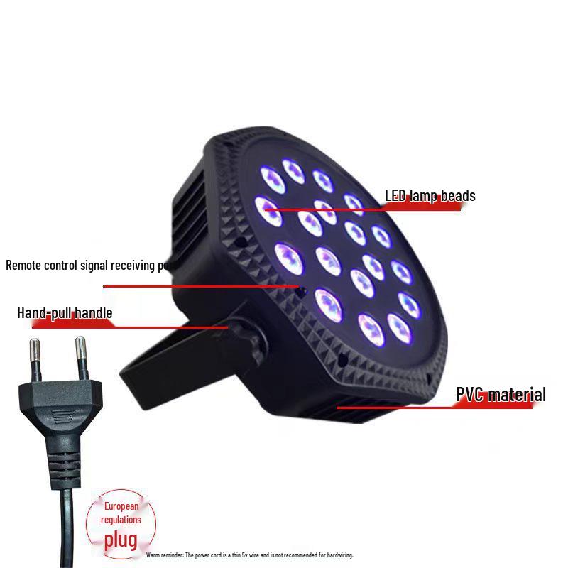 New 18/36-Bead LED Wash Par Stage Light for Live Broadcasts & Dance Studios - 7-Color Lighting
