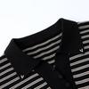 Hengyuanxiang Women's Lyocell Striped Polo Knit Top
