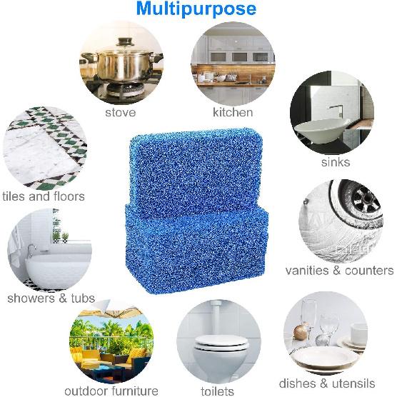 Silicone Sponges Kitchen Scrubber, Sponges for Dishes, Fragrance Free, Odor Free, 10 PCS Non-Scratch Scrub Sponges, Blue