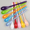 New Long Handle Coffee Tea Stir Spoon Candy Color Plastic Ice Cream Dessert Spoons Tea Spoon Kitchen Soup Scoops Tableware