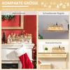 Christmas decoration, Christmas village, 10 LEDs, warm white light, 45 x 10 x 25 cm, wood decor