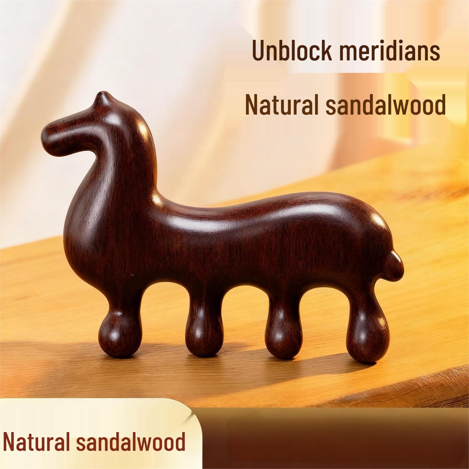 

Year of the Horse Sandalwood Massage Comb - Meridian Comb for Success, New Year Gift, Natal Year Souvenir