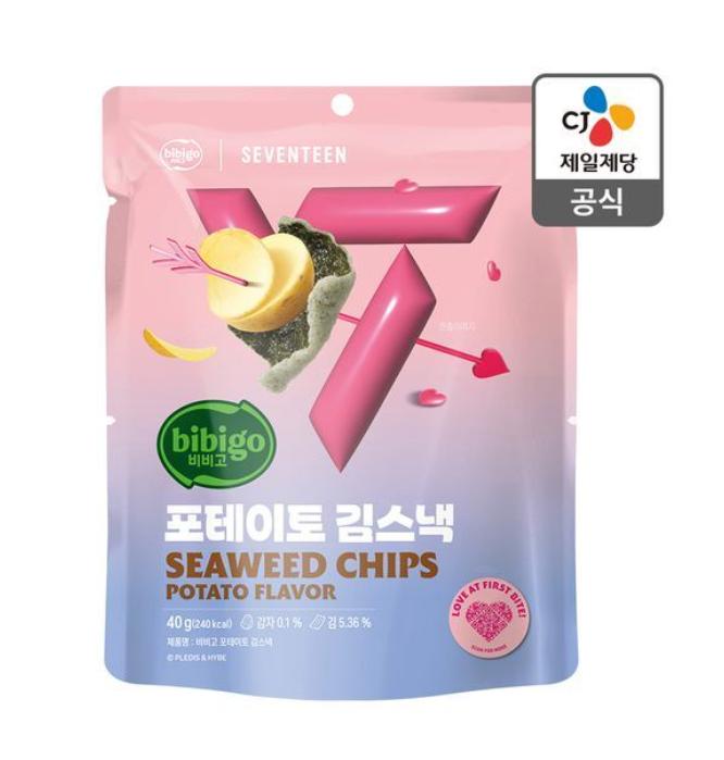bibigo X Seventeen Ким Снэк 40г (Кальмар в кляре / Оригинальный / Сладкая кукуруза / Картофель)