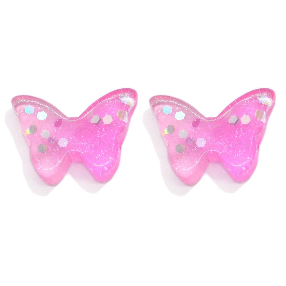 Mini Butterfly Resin Charms Glitter Filling Butterfly Flatback Cabochons for Nail Charms,Slime Supplies,Phone Case,Earring DIY