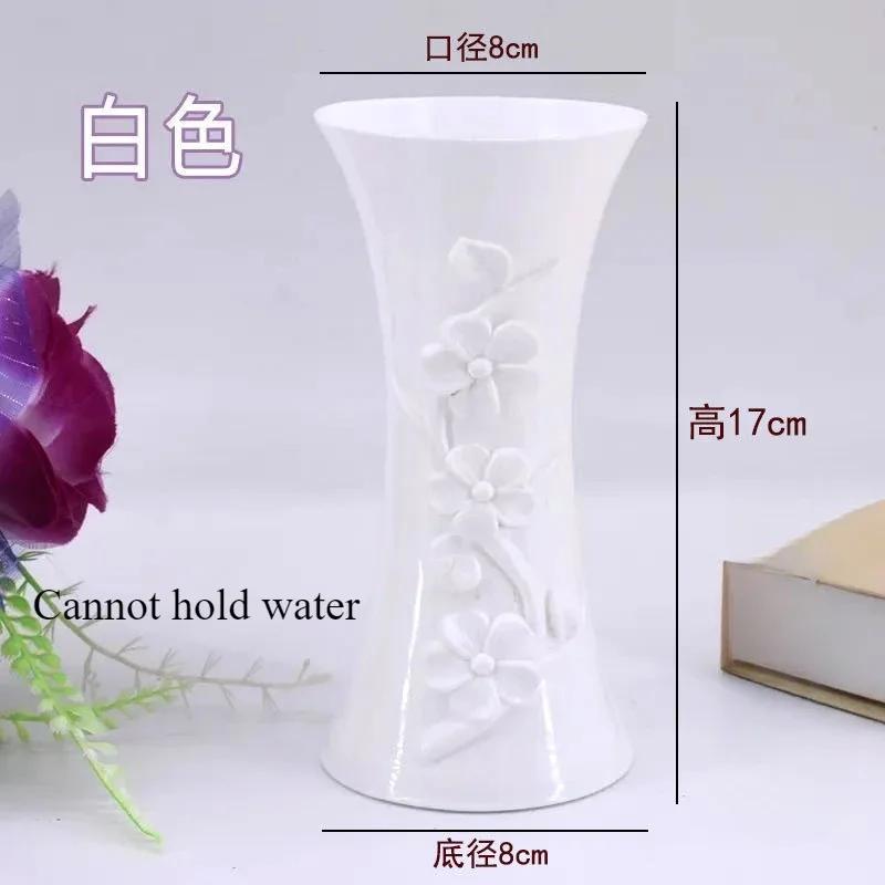 

Pot Container Plastic Embossment Vase Flower Arrangement Home Office Table Decor Home Decoration Nordic Vase Flower Vase