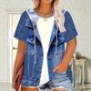 Plus Size Women's Fashion T-shirt Top, Imitation Denim Digital Print, New Arrival for Leisure Wear