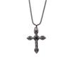 European-American Trendy Cross Necklace: Titanium Steel Hip Hop Pendant, Unisex Sweater Chain for Students.