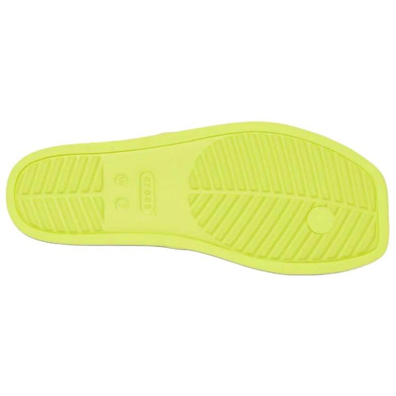 Crocs Simple Versatile Outdoor Breathable Rub-resistant Single Band Slides Women Yellow 209862-738