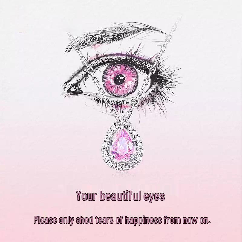 925 Sterling Silver Teardrop Necklace: Elegant, Niche Design Clavicle Chain Gift for Her
