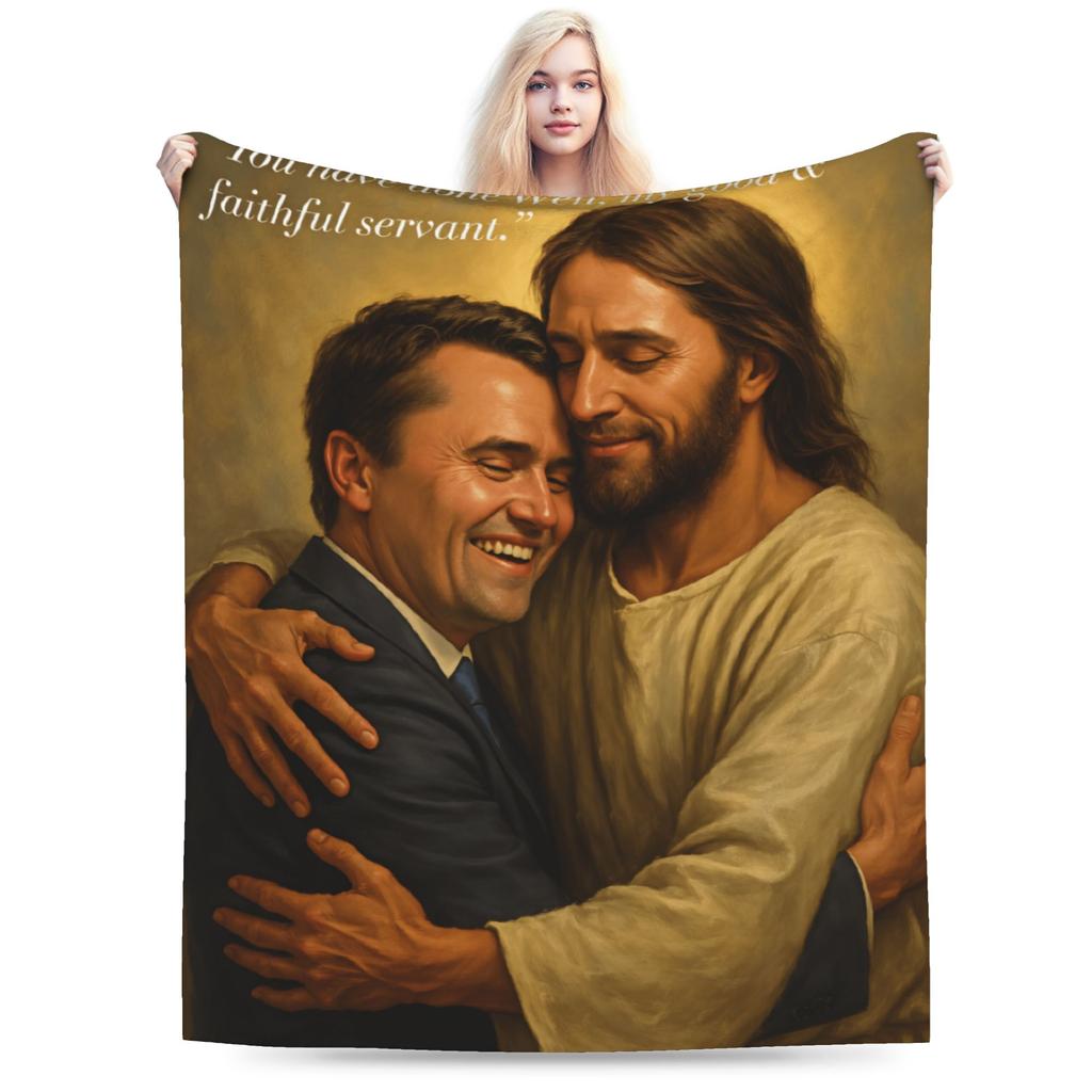 Charlie Kirk Angelic Advocate Blankets Soft Warm Plush Throw Blanket For Child Couch Chair Sofa Bed Flannel Bedspread Bed Cover