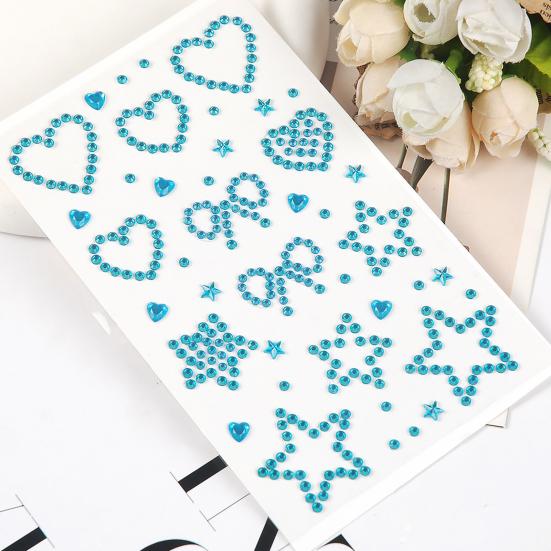 Rhinestone Stickers for DIY Acrylic Star Heart Butterfly Gems Sparkling Decals for Scrapbooking Packaging Face Nail Art Craft Decor