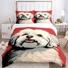 3PCs Maltese Dog Design Cover Set, Breathable Fabric, Machine Washable (1 Duvet Cover + 2 Pillowcases) (Without Quilt) Yy250911171