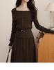 Elegant One-Shoulder Knit Suit Skirt - 2025 Two-Piece Date Outfit