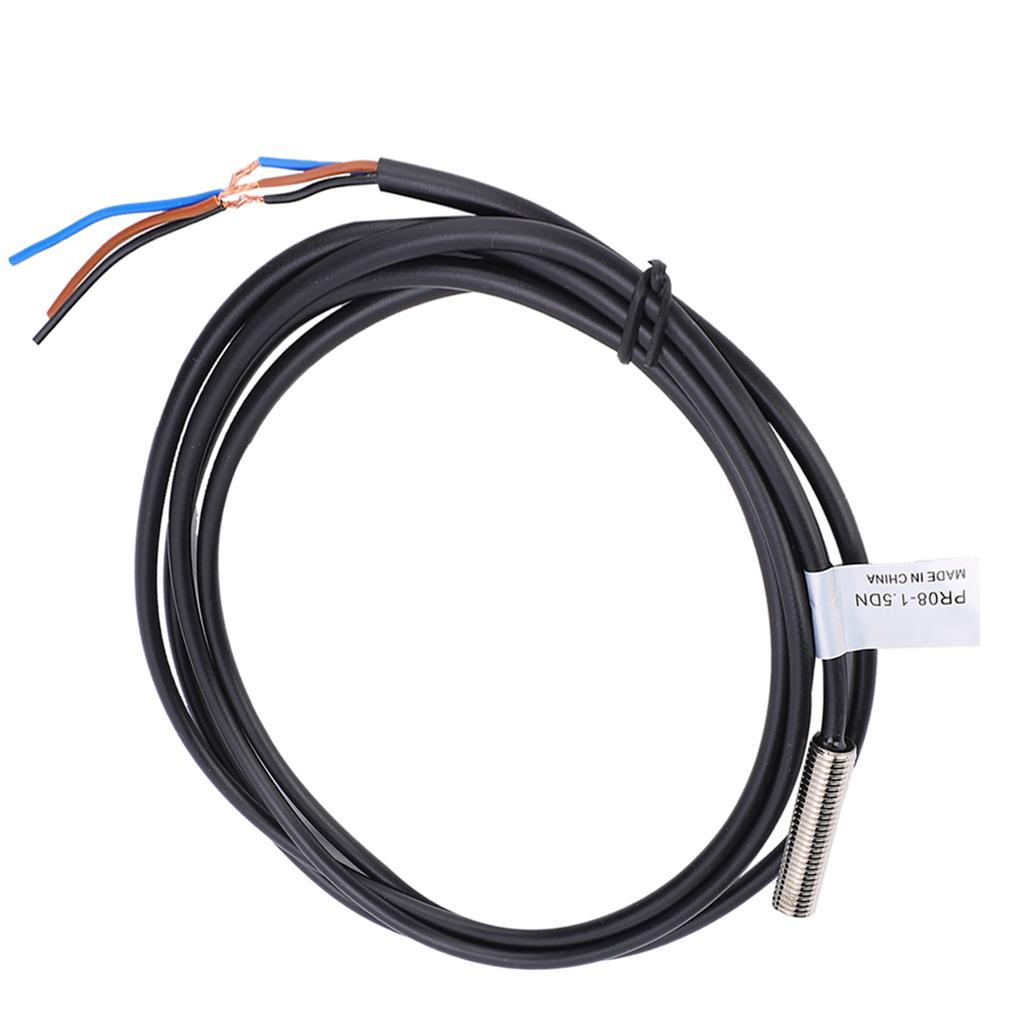 BERM Proximity Switch Waterproof 3‑Wire NPN NO Sensor PR08‑1.5DN DC12‑24V 50/60Hz