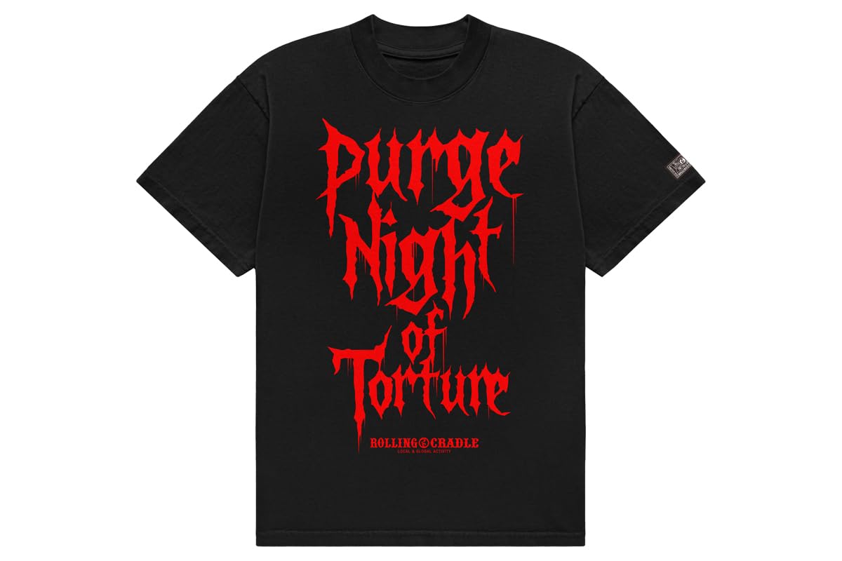 Новая HOUSE OF TORTURE x ROLLING CRADLE PURGE NIGHT OF TORTURE размер L Футболка для рестлинга, (6928104402)