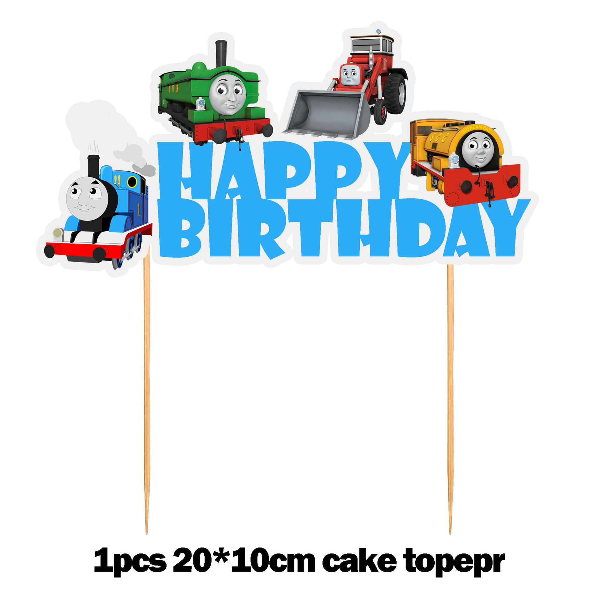 

Детский Томас Детские Принадлежности для Празднования Дня Рождения Декор Воздушный Шар Баннер Топпер для Кекса 1pcs-Cupcake Big Topper