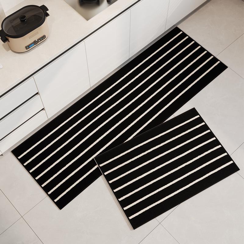 Absorbent Non-slip Striped Floor Mat for Kitchen, Bathroom, and Entryway